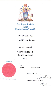The Royal Society for Promotion of Health Certificate